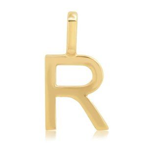 NWT Alphabet Letter Pendant "R" // 10K Solid Gold